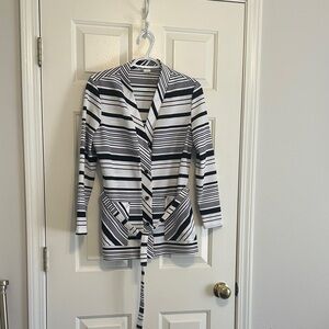 Striped Black and White Women's Cardigan